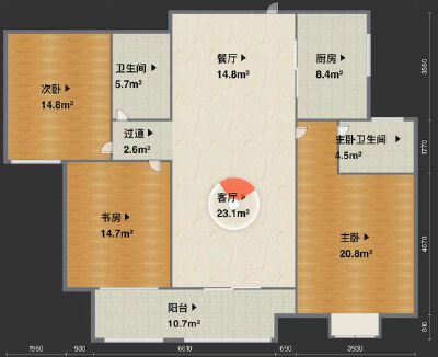 汉和嬴台3室2厅126平双证双气送车位81。8万急售可贷款